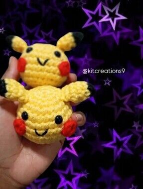 Handmade Yellow Crochet Small - Pikachu-